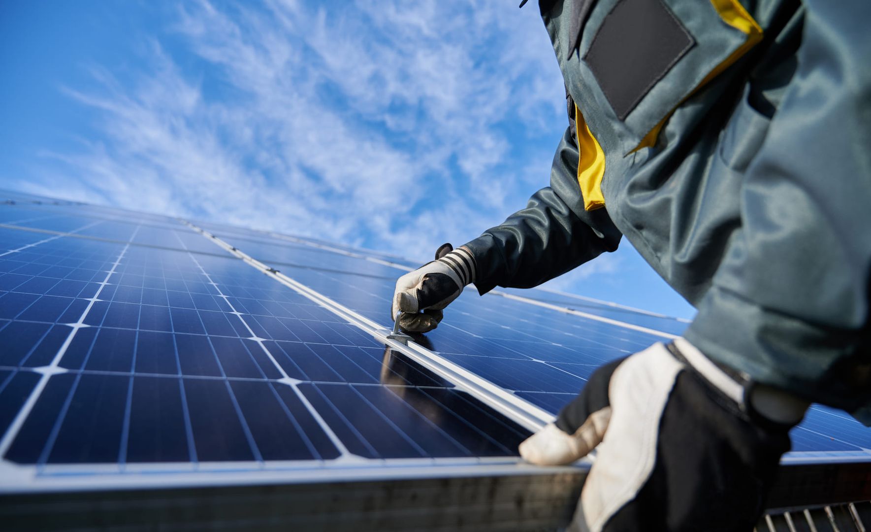 Photovoltaikanlage wird installiert